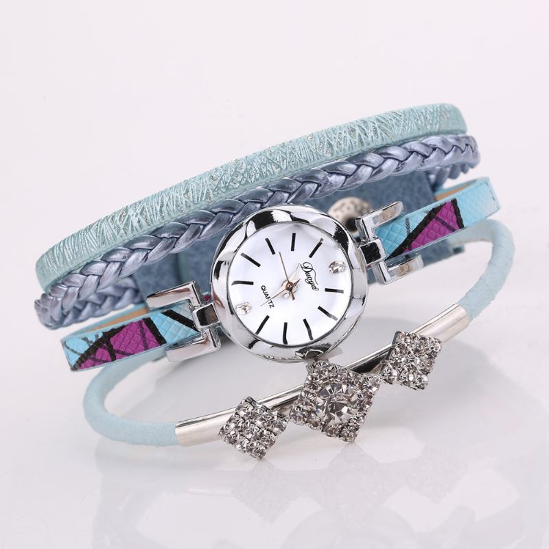 Blomstrete Dial Show Fasjonable Kvinner Armbånd Watch Tourist Dress Retro Style Quartz Watch