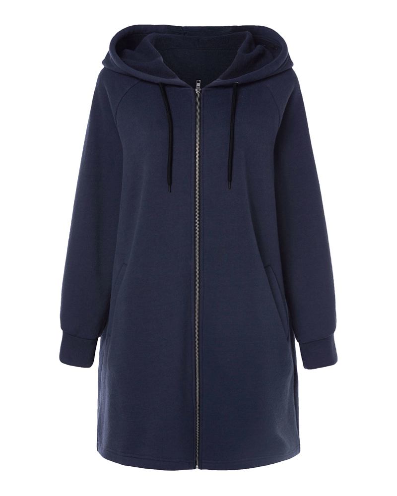 Langermet Zip Up Pullover Dame Uformelle Løse Gensere Varme Frakker