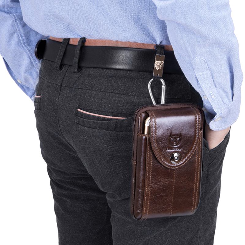 Veske Menn Genuine Leather Loop Belt Telefonveske