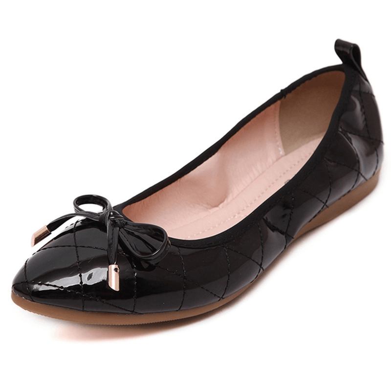 Big Size Kvinner Sammenleggbare Ballett Flats Myk Såle Flat Driving Slip-ons