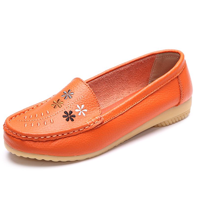 Blomsterbroderi Uformelle Slip On Flat Shoes