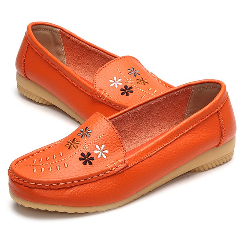 Blomsterbroderi Uformelle Slip On Flat Shoes