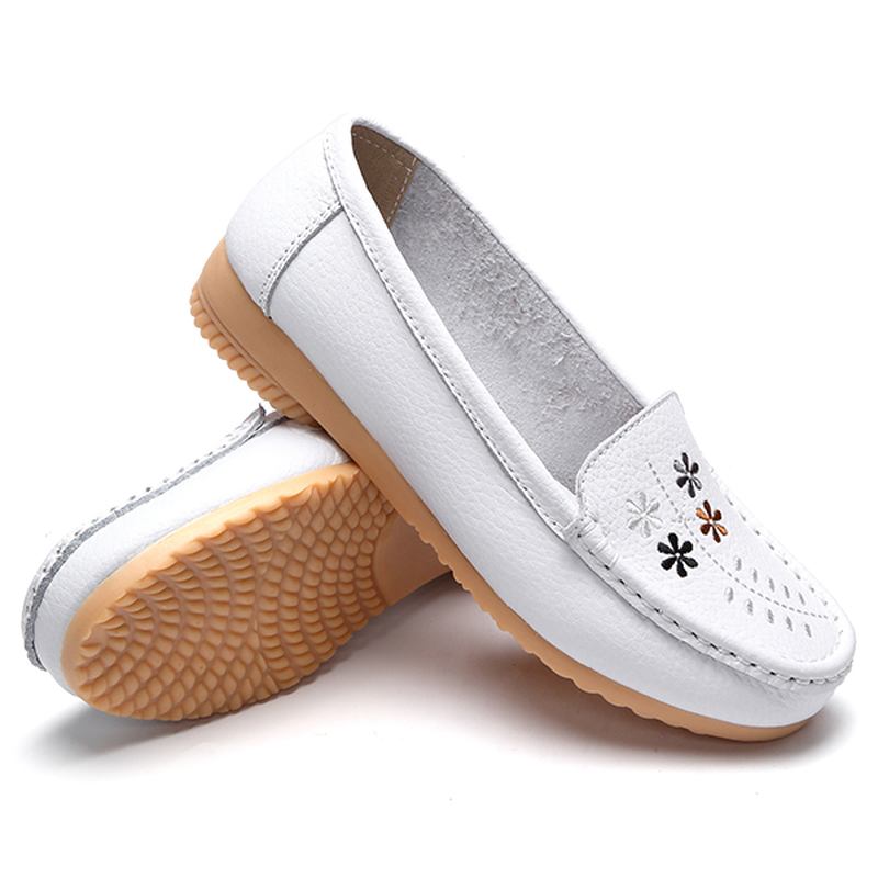 Blomsterbroderi Uformelle Slip On Flat Shoes