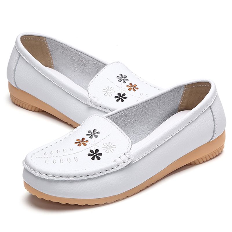 Blomsterbroderi Uformelle Slip On Flat Shoes