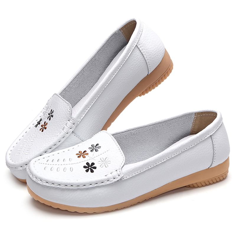 Blomsterbroderi Uformelle Slip On Flat Shoes