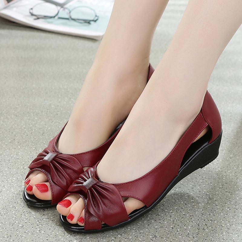 Butterfly Knot Hollow Out Causal Flats For Kvinner