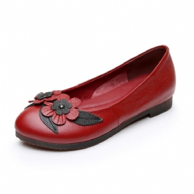 Dame Blomster Decor Sole Soft Leather Loafers