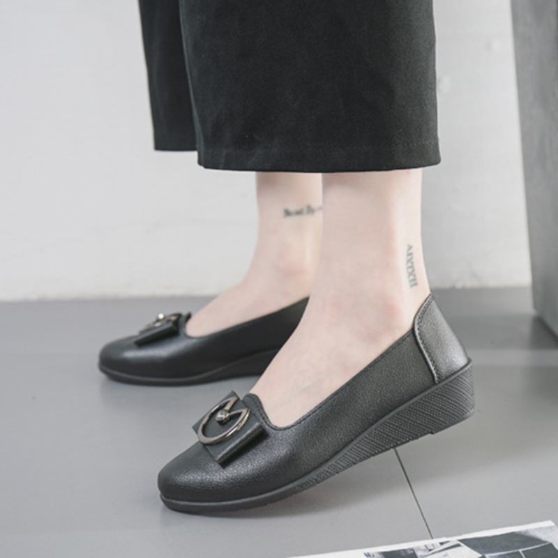 Dame Metail Decor Sole Shallow Fritids Slip On Loafers