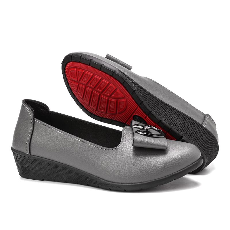 Dame Metail Decor Sole Shallow Fritids Slip On Loafers