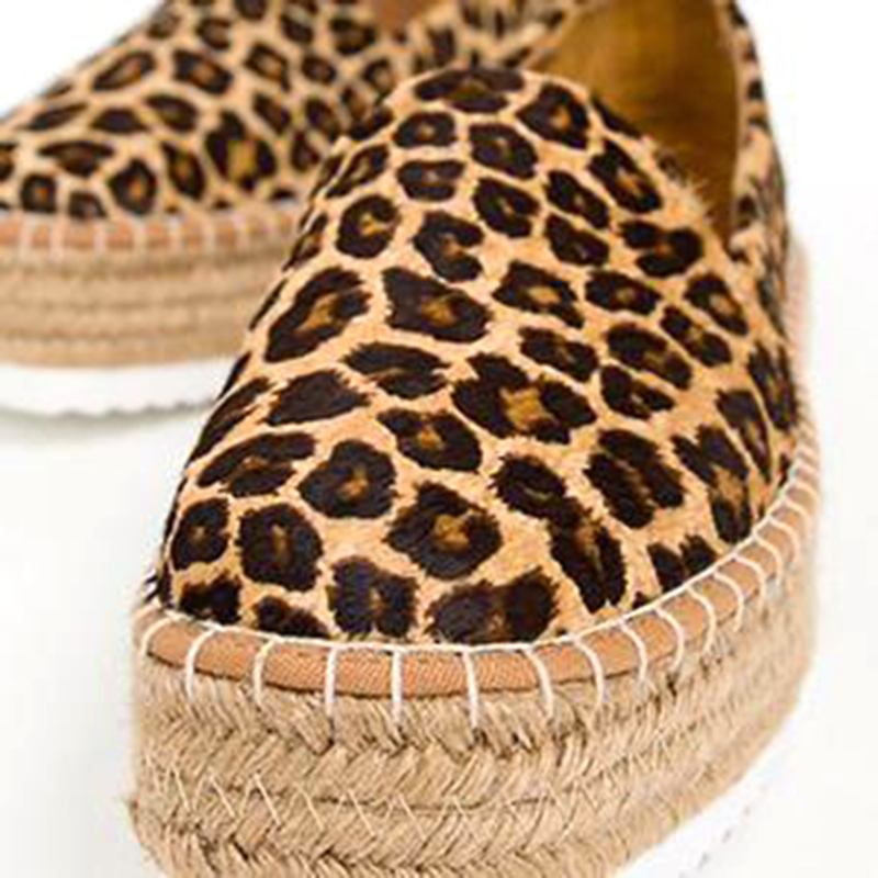 Dame Semsket Espadrilles Halmflettet Plattform Loafers