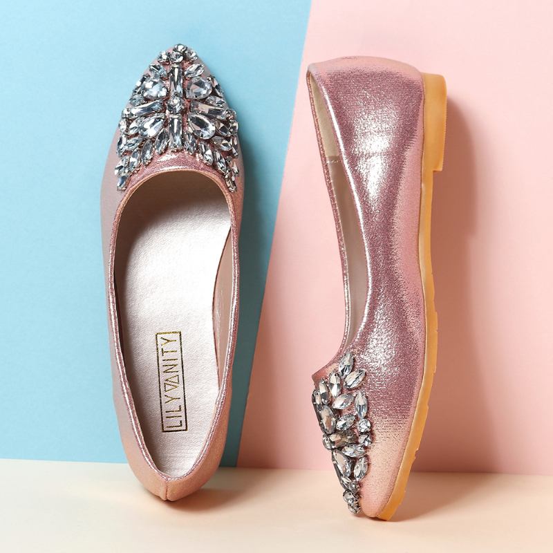 Dame Søt Rhinestone Damer Lett Rhinestone Dressy Flats