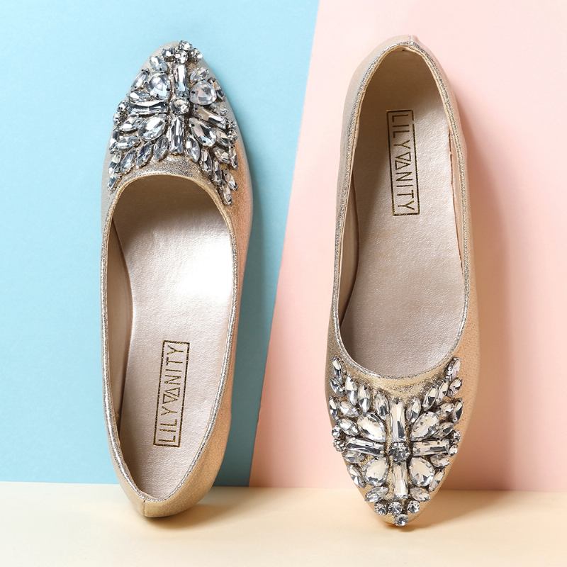 Dame Søt Rhinestone Damer Lett Rhinestone Dressy Flats