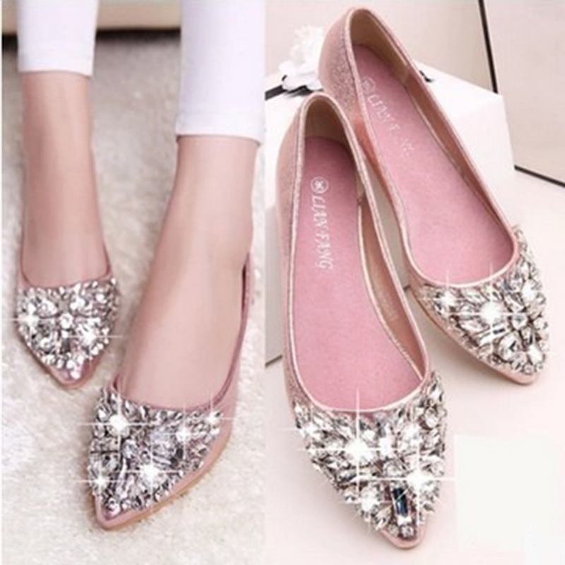 Dame Søt Rhinestone Damer Lett Rhinestone Dressy Flats