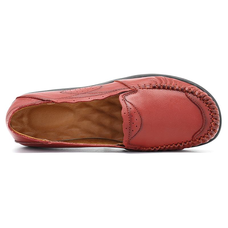 Ekte Skinn Kvinner Fritids Flat Loafers