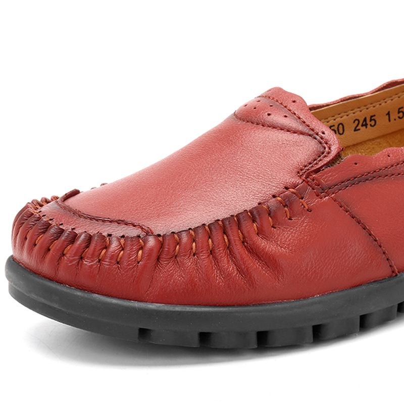 Ekte Skinn Kvinner Fritids Flat Loafers