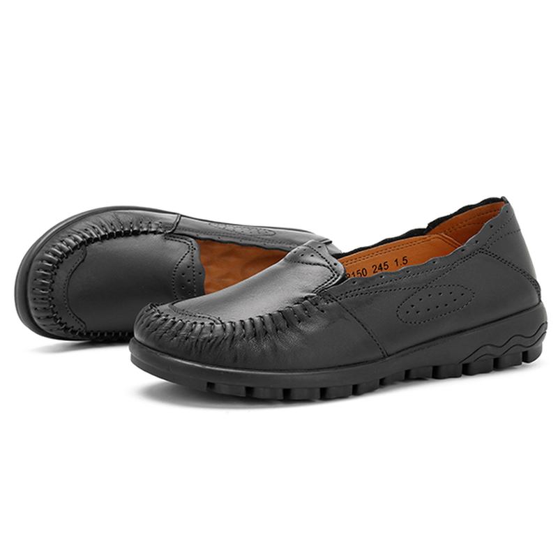 Ekte Skinn Kvinner Fritids Flat Loafers