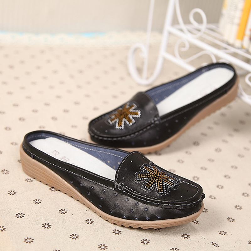 Fritids Hollow Out Slip On Flat Loafers For Kvinner