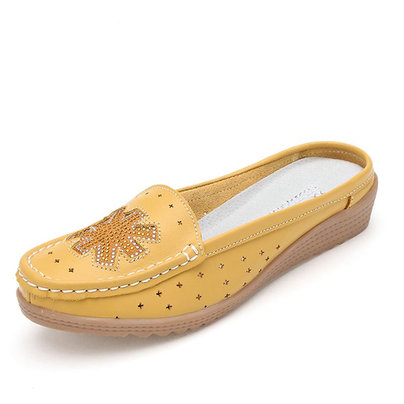 Fritids Hollow Out Slip On Flat Loafers For Kvinner