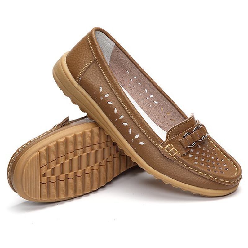 Hollow Out Flat Myk Komfortabel Slip On Fritids Sko