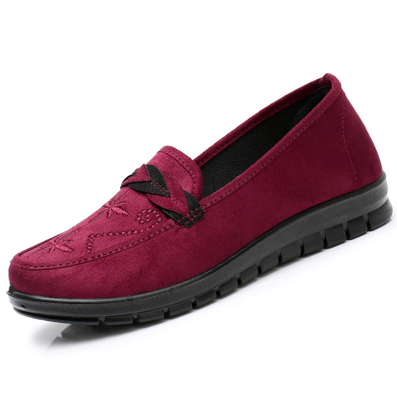 Kvinner Blomster Broderi Shallow Bærbare Slip-on Loafers