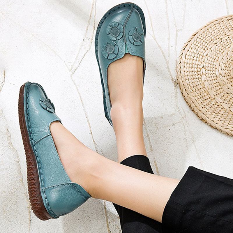 Kvinner Blomster Dekor Uformell Slip On Flat Loafers