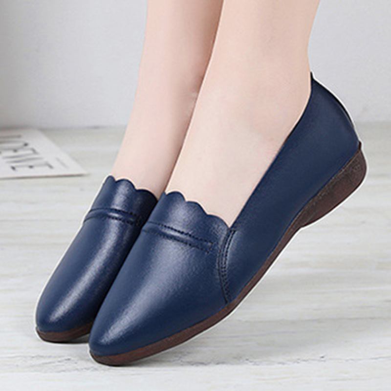 Kvinner Blonder Trim Myk Såle Uformell Slip On Flats Loafers