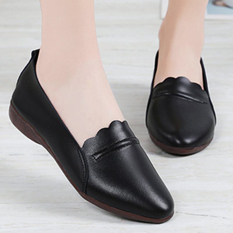 Kvinner Blonder Trim Myk Såle Uformell Slip On Flats Loafers