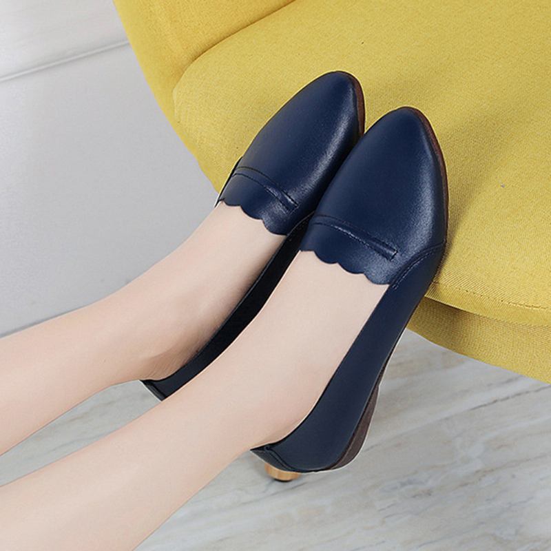 Kvinner Blonder Trim Myk Såle Uformell Slip On Flats Loafers