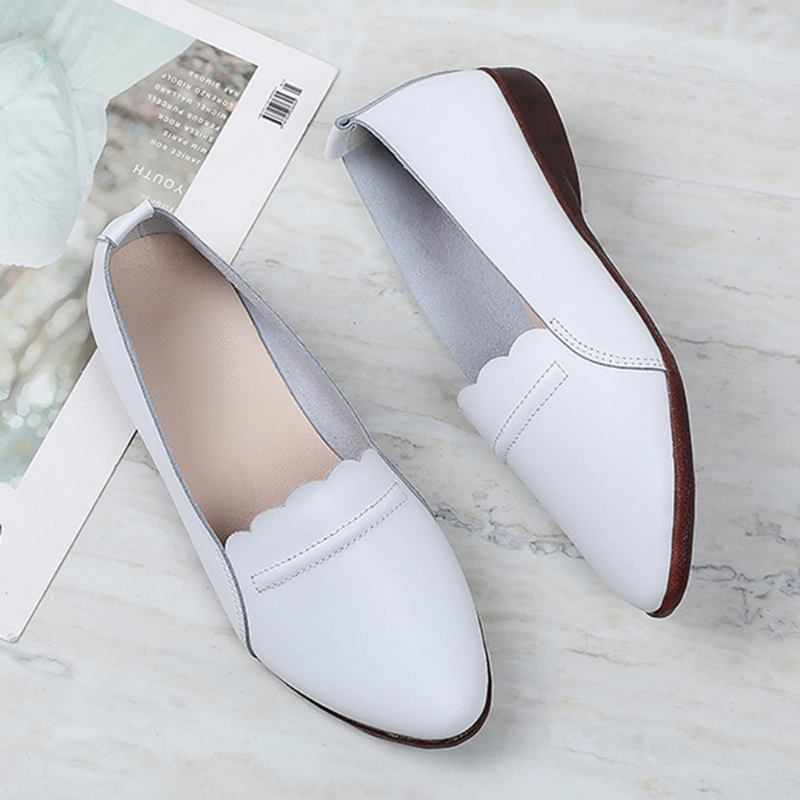 Kvinner Blonder Trim Myk Såle Uformell Slip On Flats Loafers