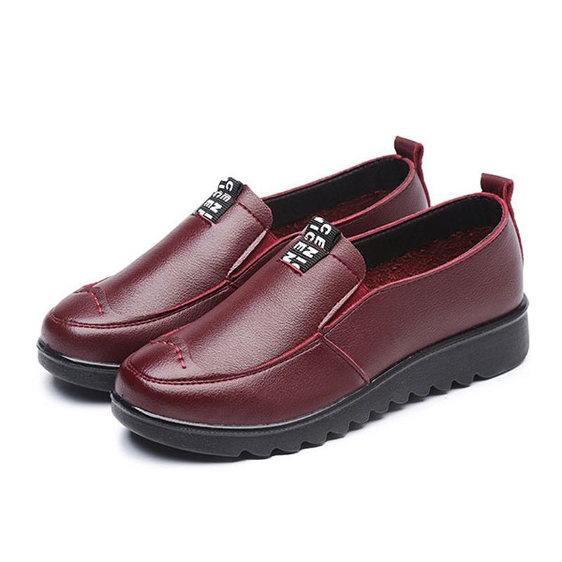 Kvinner Flat Fritids Pustende Sko Skinn Slip On Loafers