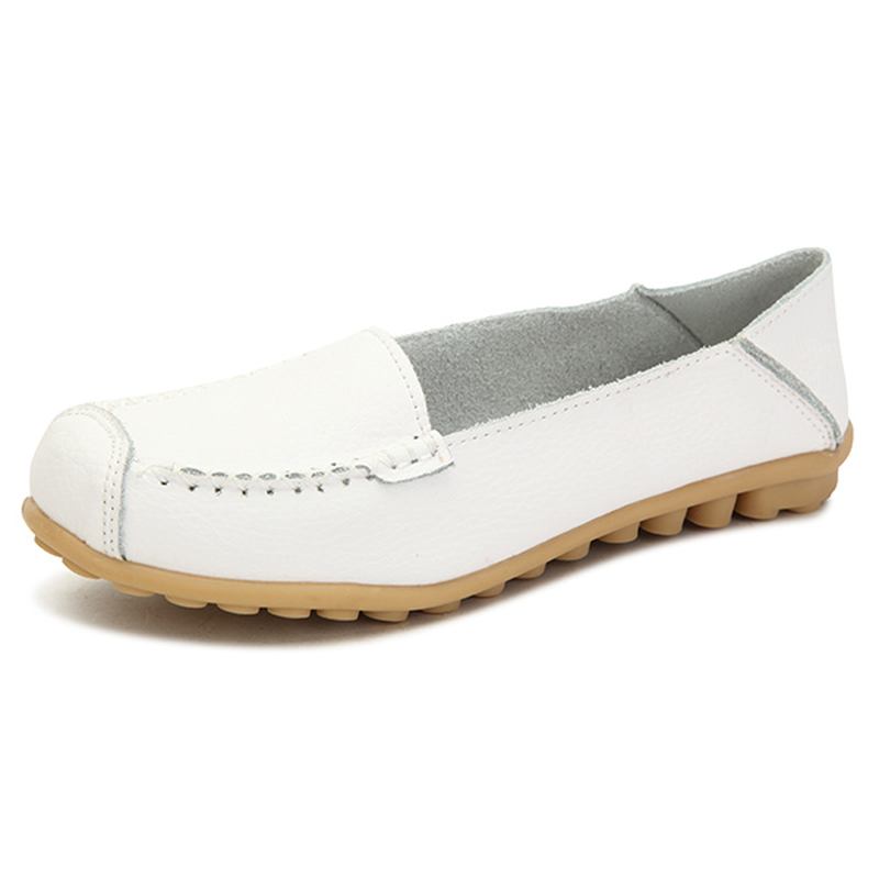 Kvinner Flats Sko Komfortable Fritids Slip On Round Toe Myk Flat Loafers Sko