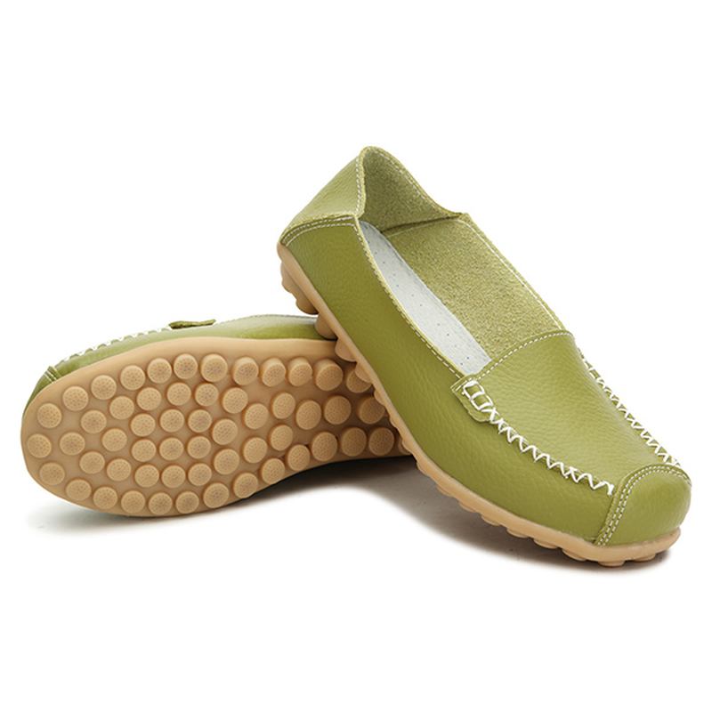 Kvinner Flats Sko Komfortable Fritids Slip On Round Toe Myk Flat Loafers Sko