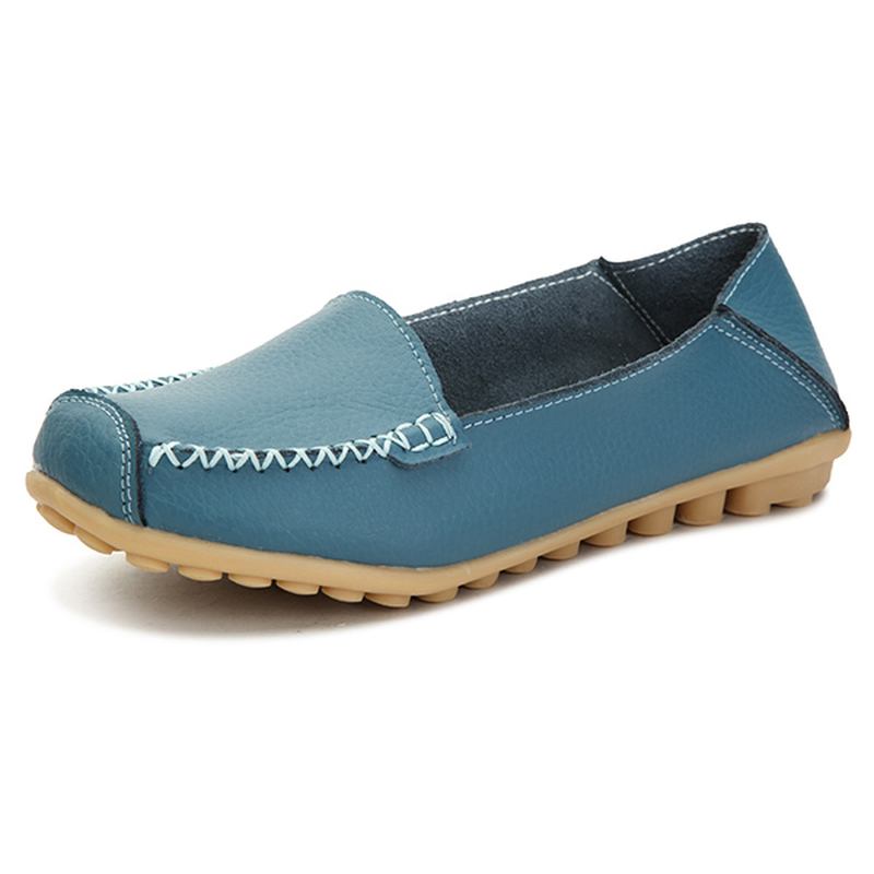 Kvinner Flats Sko Komfortable Fritids Slip On Round Toe Myk Flat Loafers Sko