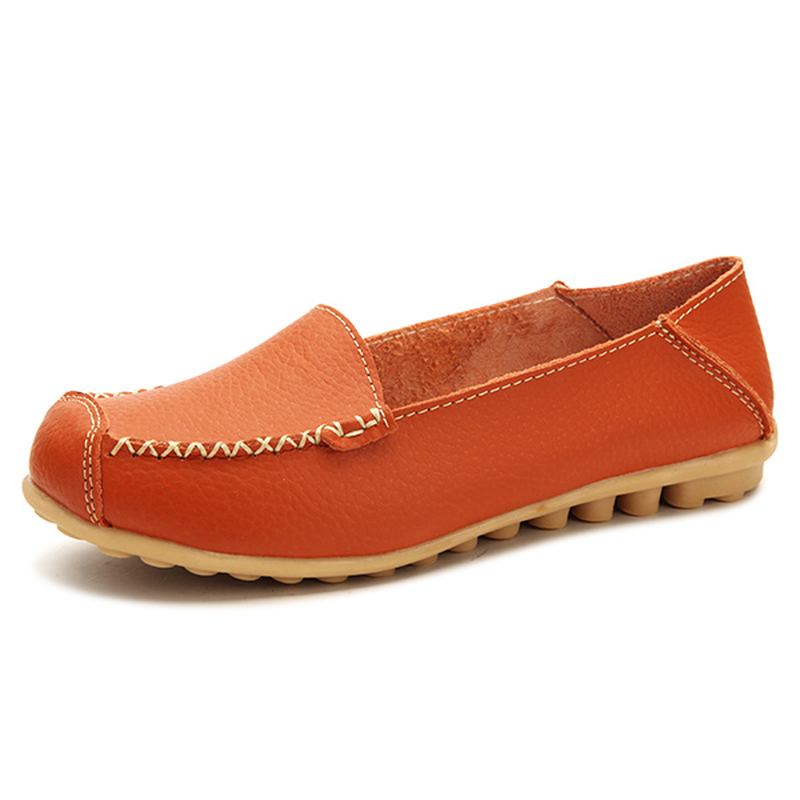 Kvinner Flats Sko Komfortable Fritids Slip On Round Toe Myk Flat Loafers Sko