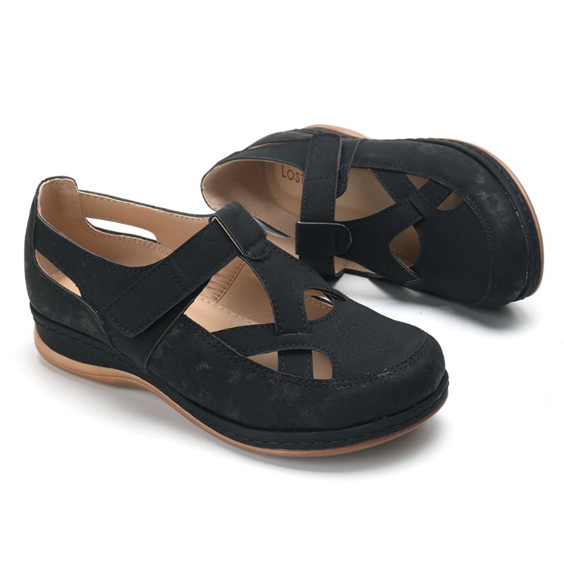 Kvinner Fritids Cross Strap Hollow Out Komfortable Flats