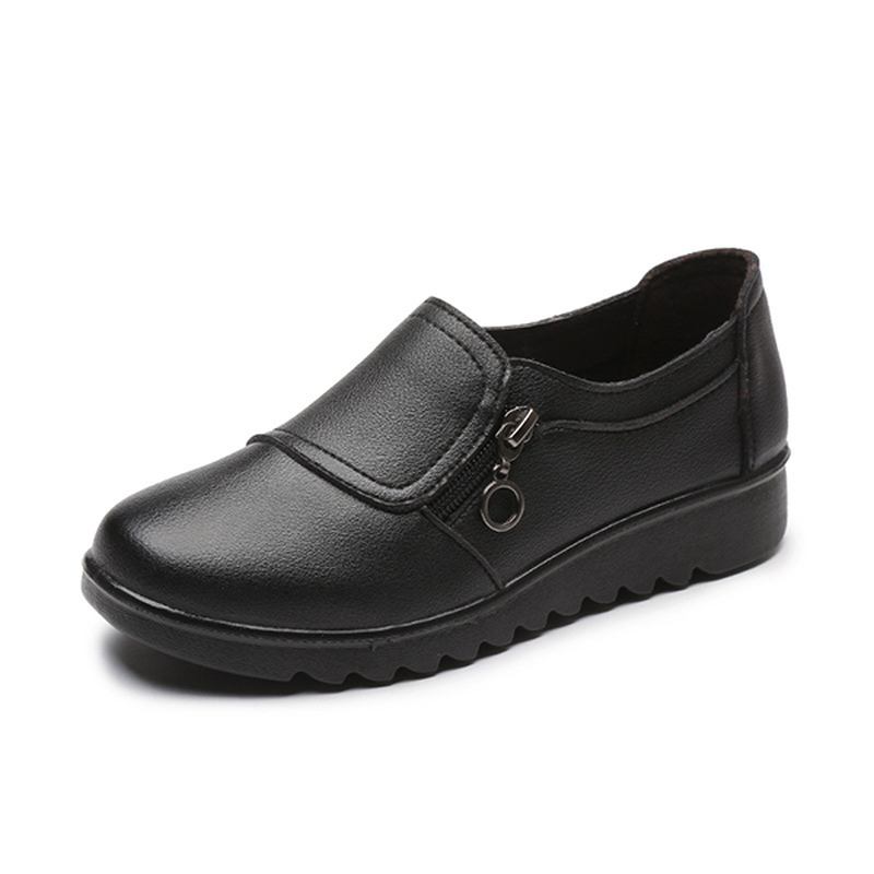 Kvinner Fritids Leather Slip On Outdoor Flat Loafers