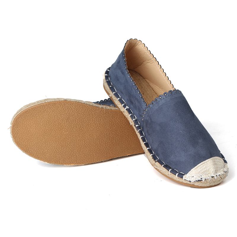 Kvinner Fritids Pustende Espadrille Flat Slip On Flats