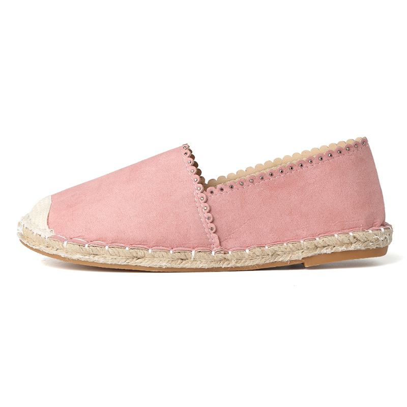 Kvinner Fritids Pustende Espadrille Flat Slip On Flats