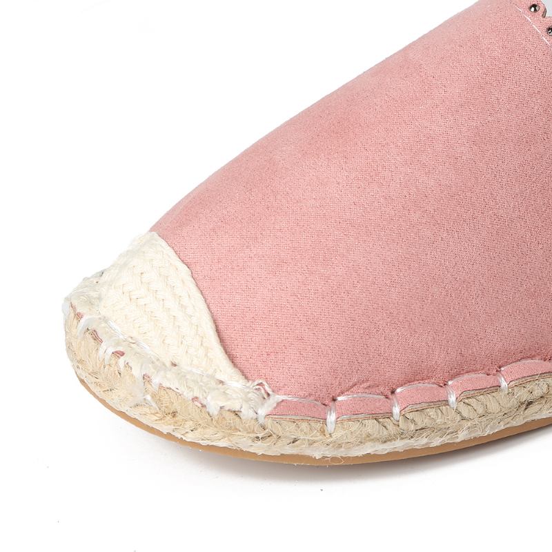 Kvinner Fritids Pustende Espadrille Flat Slip On Flats