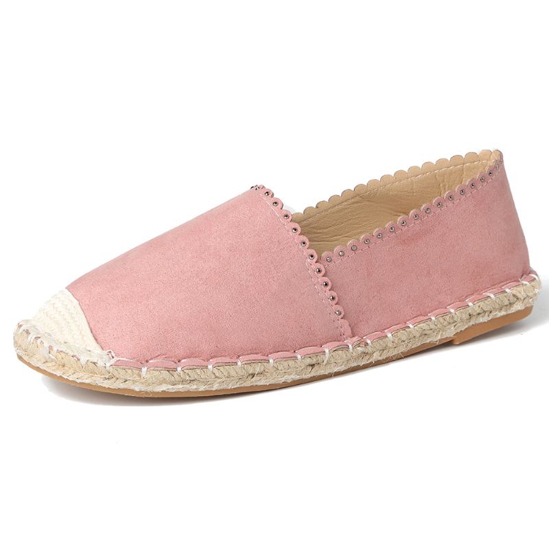 Kvinner Fritids Pustende Espadrille Flat Slip On Flats