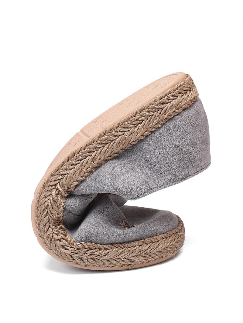 Kvinner Fritids Semsket Rund Tå Stjernebroderte Espadrilles Fisherman's Flats Loafers