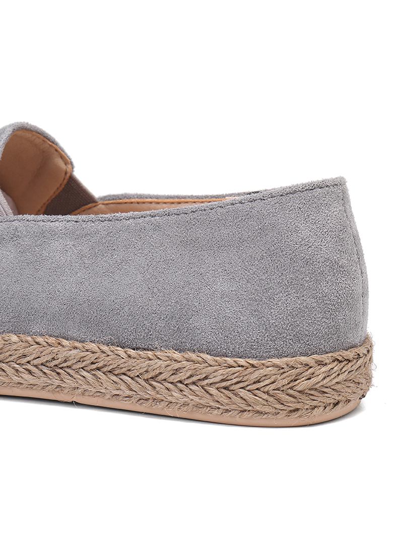 Kvinner Fritids Semsket Rund Tå Stjernebroderte Espadrilles Fisherman's Flats Loafers