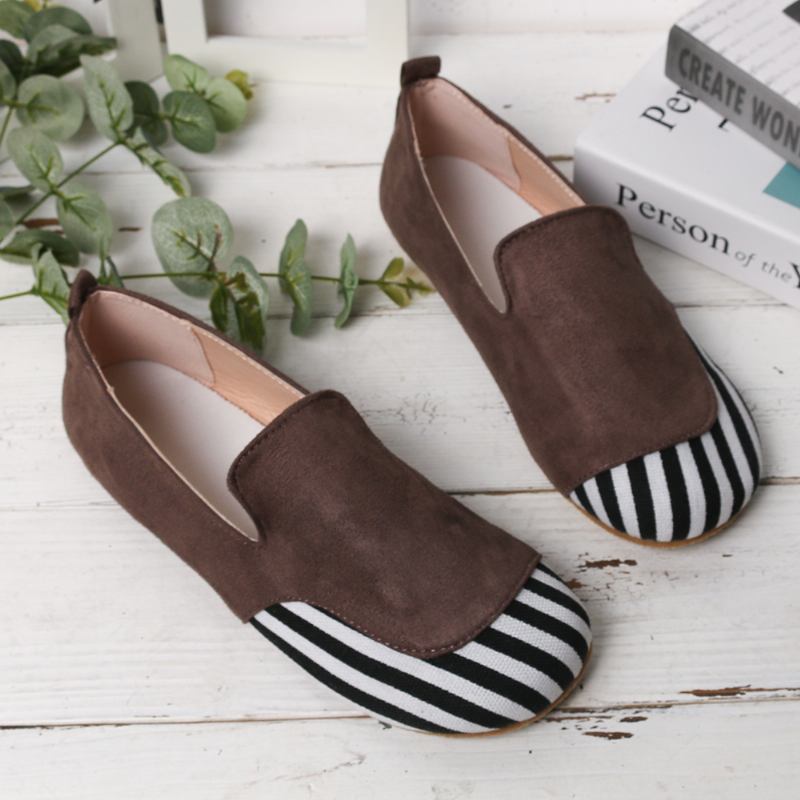 Kvinner Fritids Semsket Søm Slip On Flats