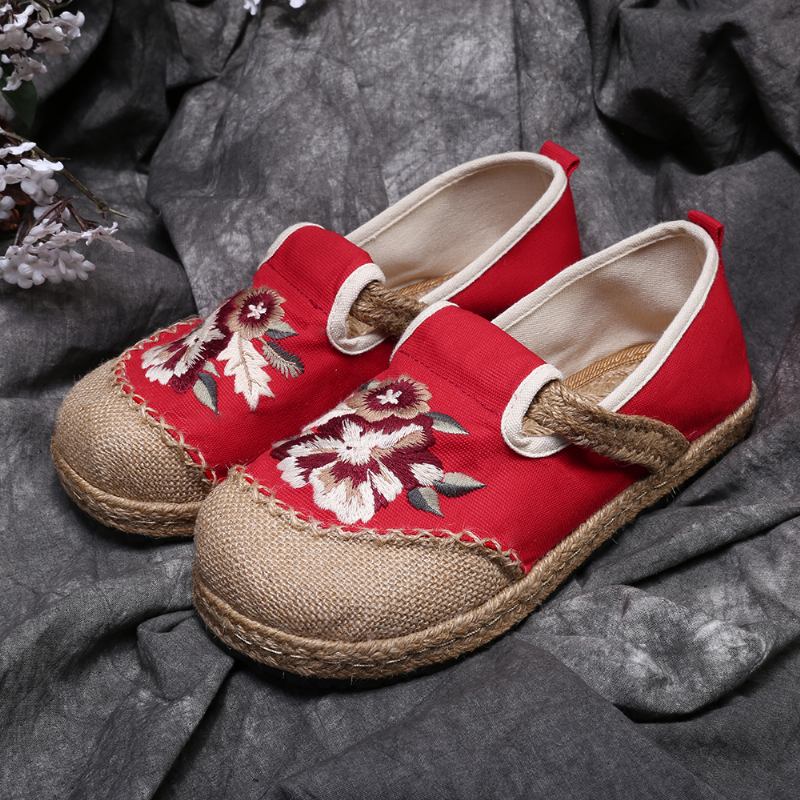 Kvinner Gamle Peking Blomster Broderi Fritids Espadrille Loafers