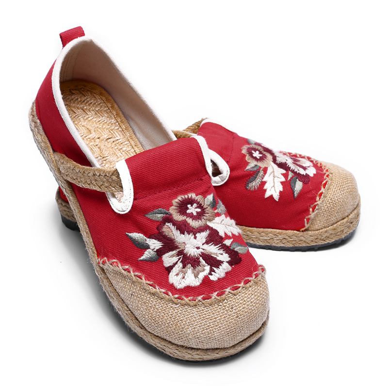 Kvinner Gamle Peking Blomster Broderi Fritids Espadrille Loafers