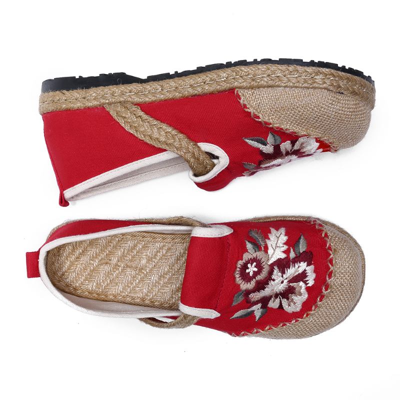 Kvinner Gamle Peking Blomster Broderi Fritids Espadrille Loafers