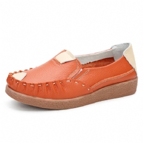 Kvinner Høst Flats Myk Sloe Runde Toe Sko Fargematchende Flat Loafers