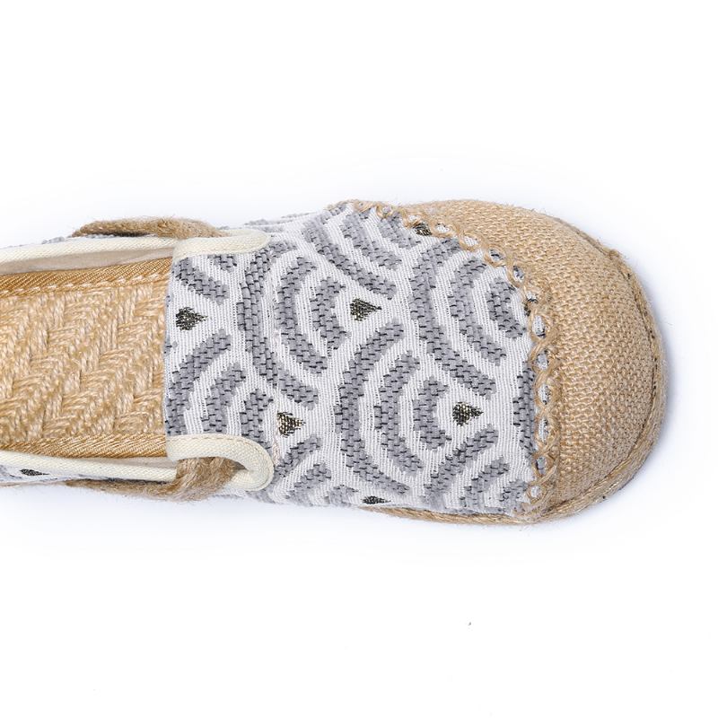 Kvinner Lin Bærbar Rund Tå Fritids Espadrille Flat Loafers