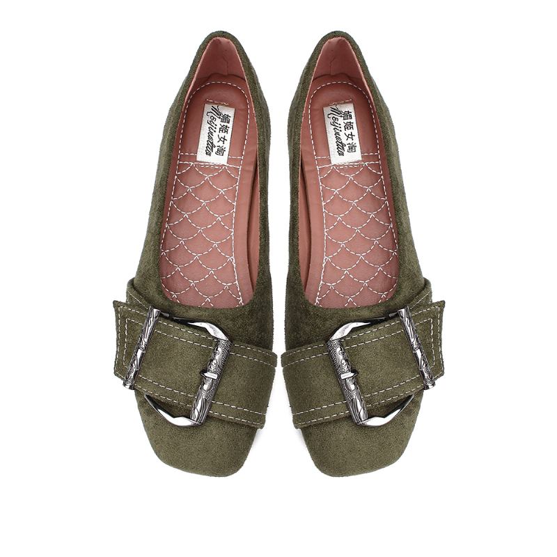 Kvinner Metalldekor Ensfarget Slip On Flats Loafers