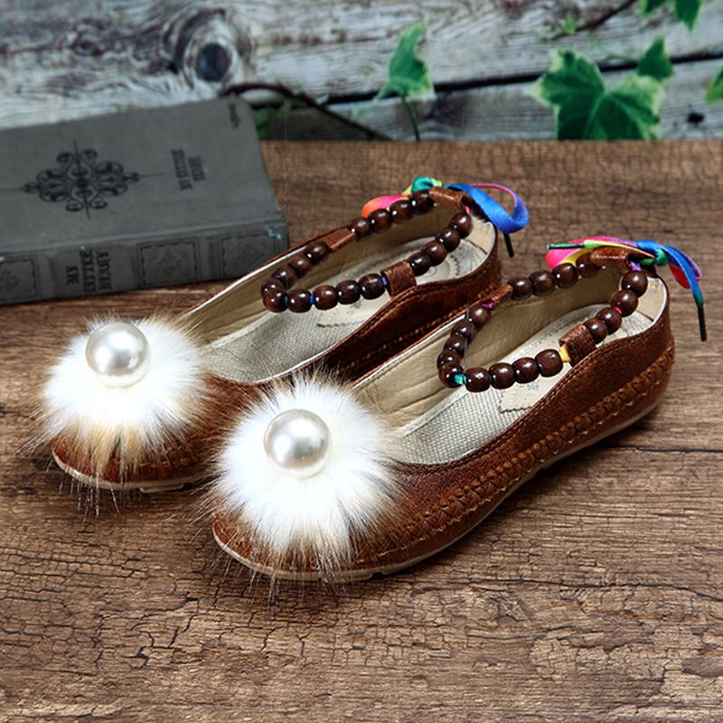 Kvinner Perler Fargerike Flats Loafers